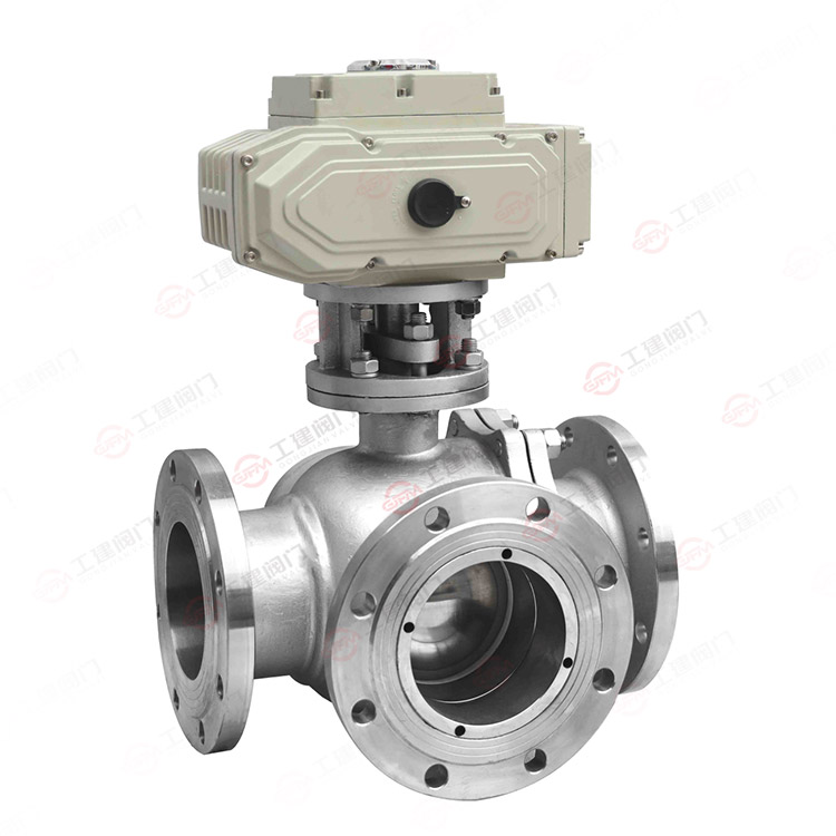 电动三通法兰球阀
