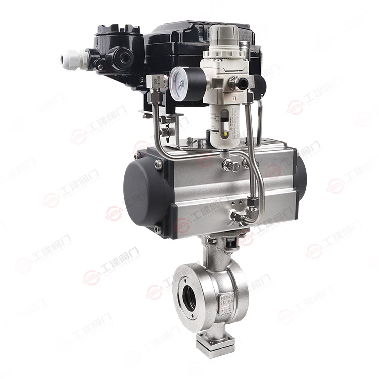 气动对夹V型球阀