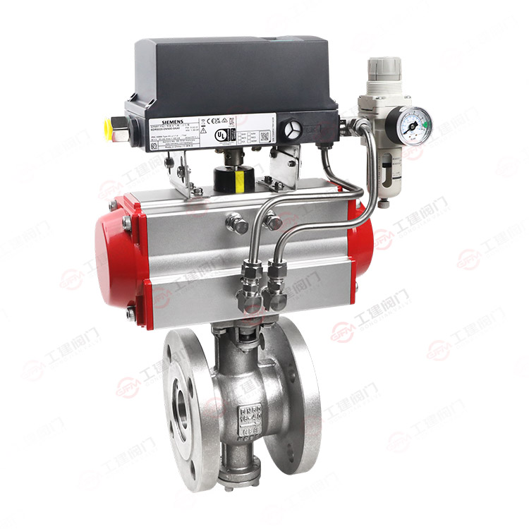 气动法兰V型球阀